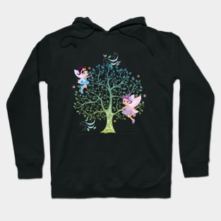 Flower spirits in the forest - Hippie flower children Hoodie